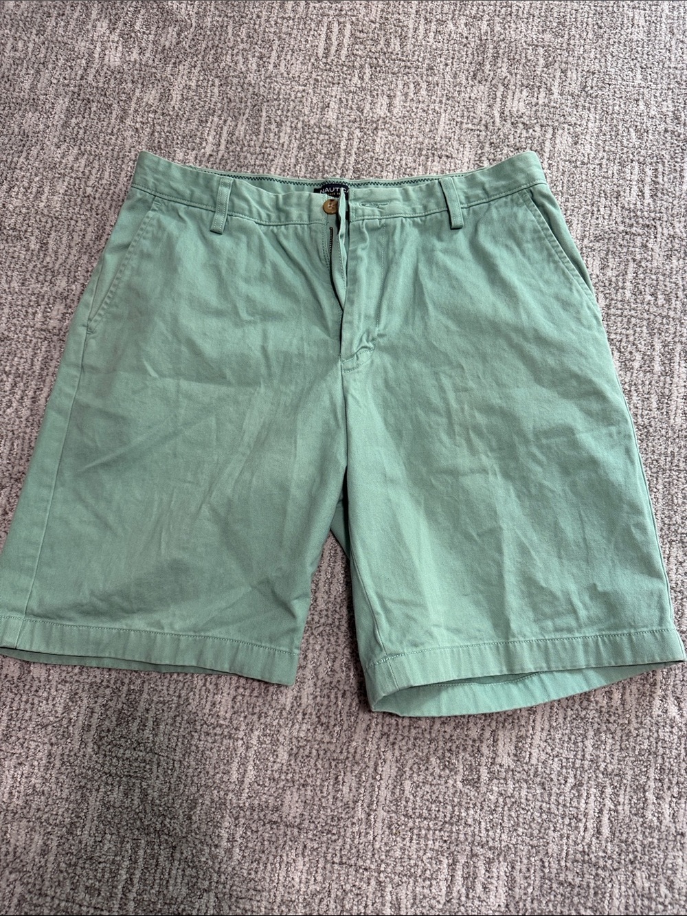 Nautica Men's Flat-Front Chino Shorts in Mint